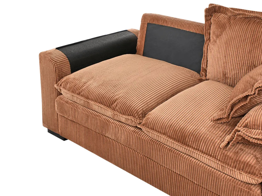 Sofa 2 Seater Corduroy Brown