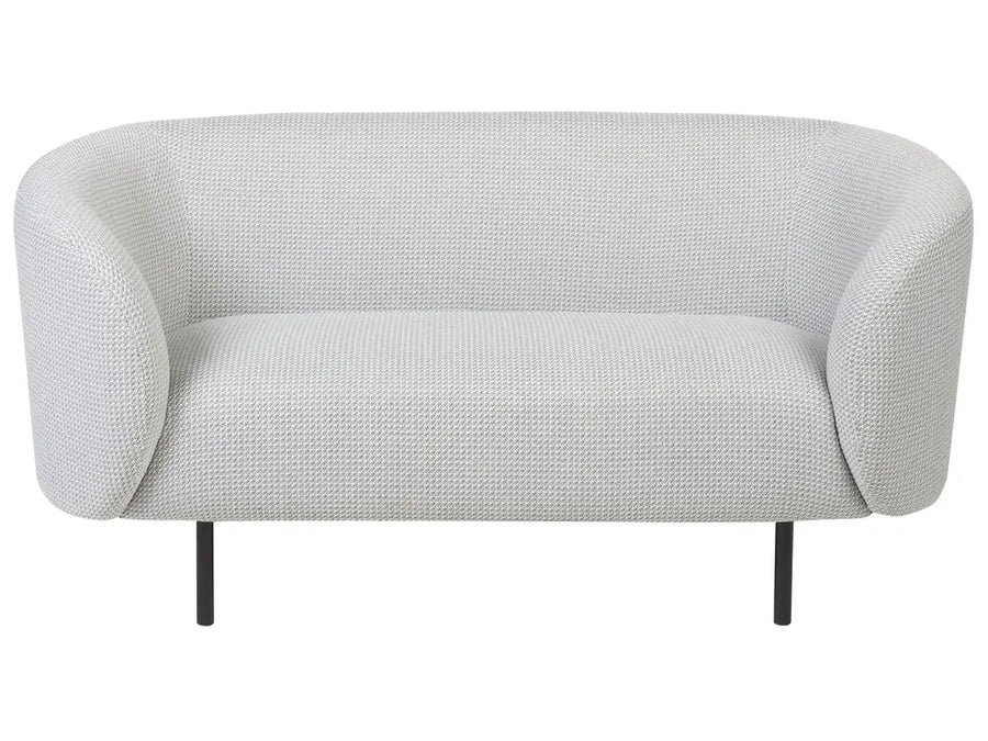 Black and white 2 seater fabric sofa Loen