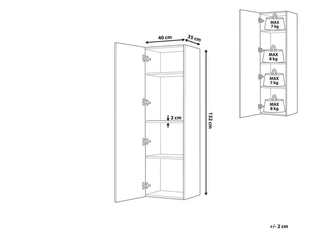 Bathroom Wall Mounted Cabinet 40 cm Black Mataro