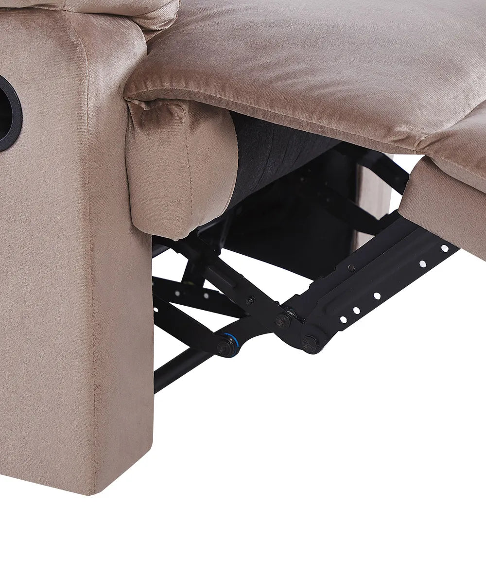 Recliner Chair With Footrest Velvet Taupe Beige Gail