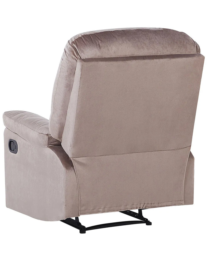 Recliner Chair With Footrest Velvet Taupe Beige Gail