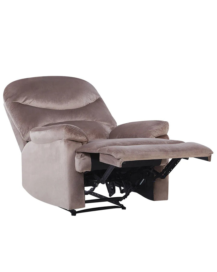 Recliner Chair With Footrest Velvet Taupe Beige Gail