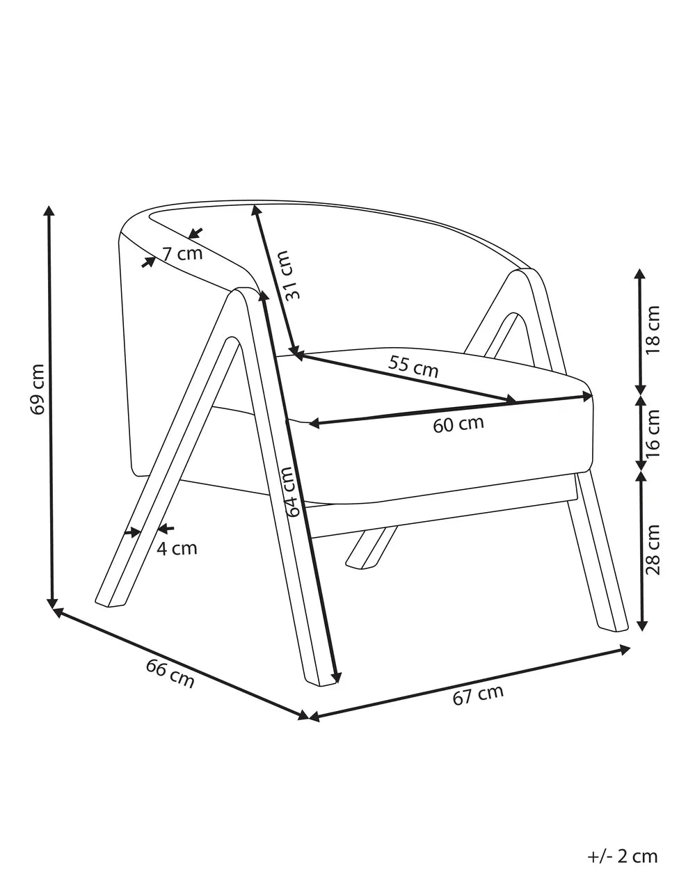 Armchair Boucle White Tyler