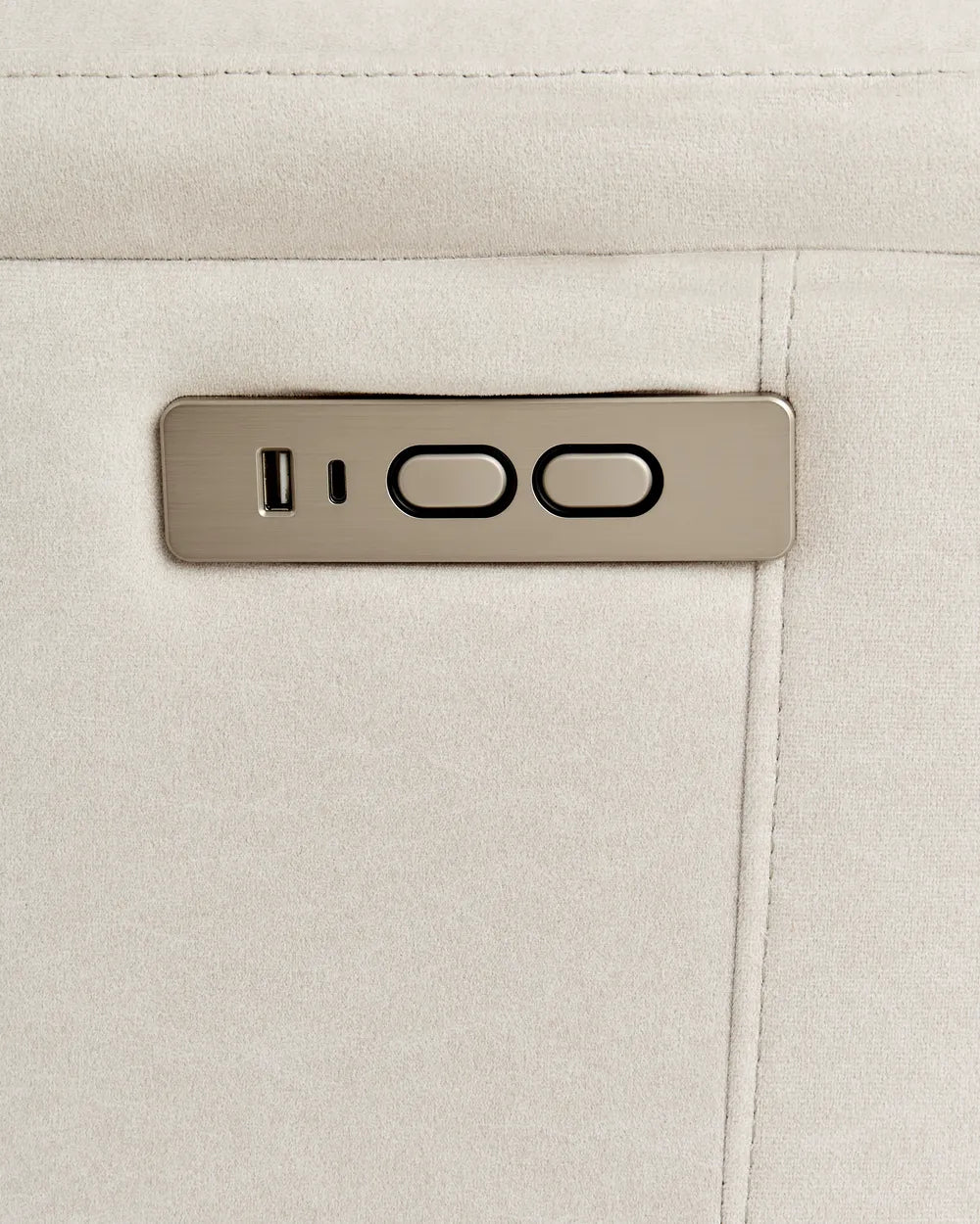 Electric Recliner Chair With Footrest Fabric Light Beige Denison