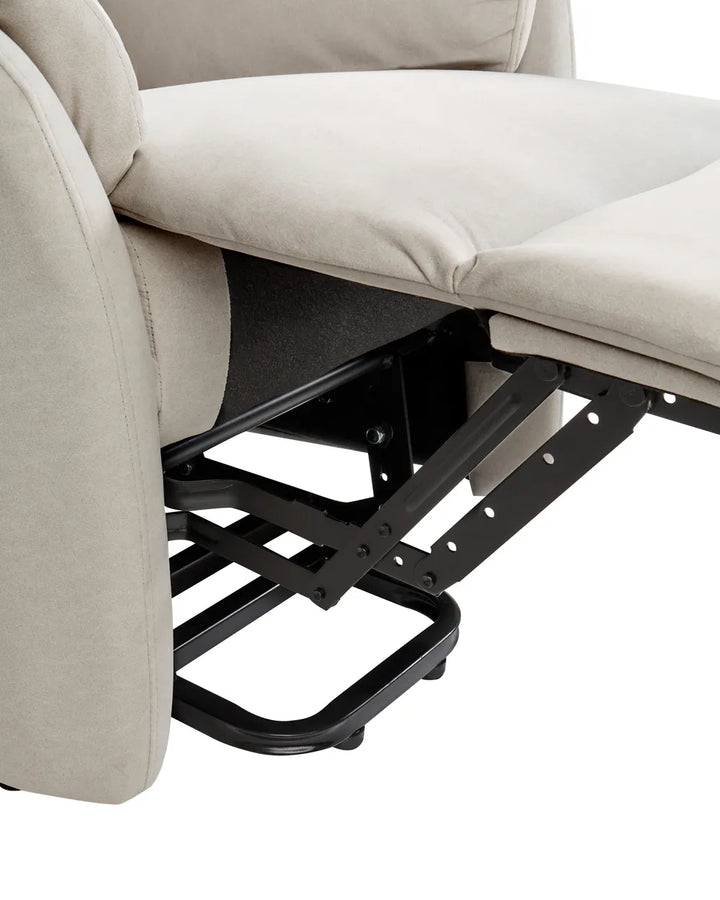 Electric Recliner Chair With Footrest Fabric Light Beige Denison