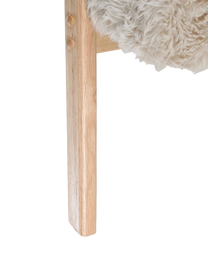Armchair Faux Fur Light Beige Jaqueze