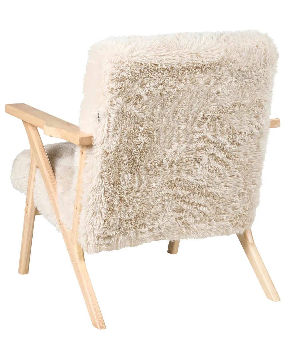 Armchair Faux Fur Light Beige Jaqueze