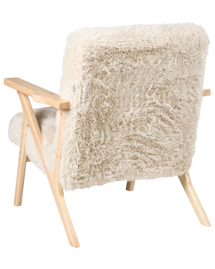 Armchair Faux Fur Light Beige Jaqueze
