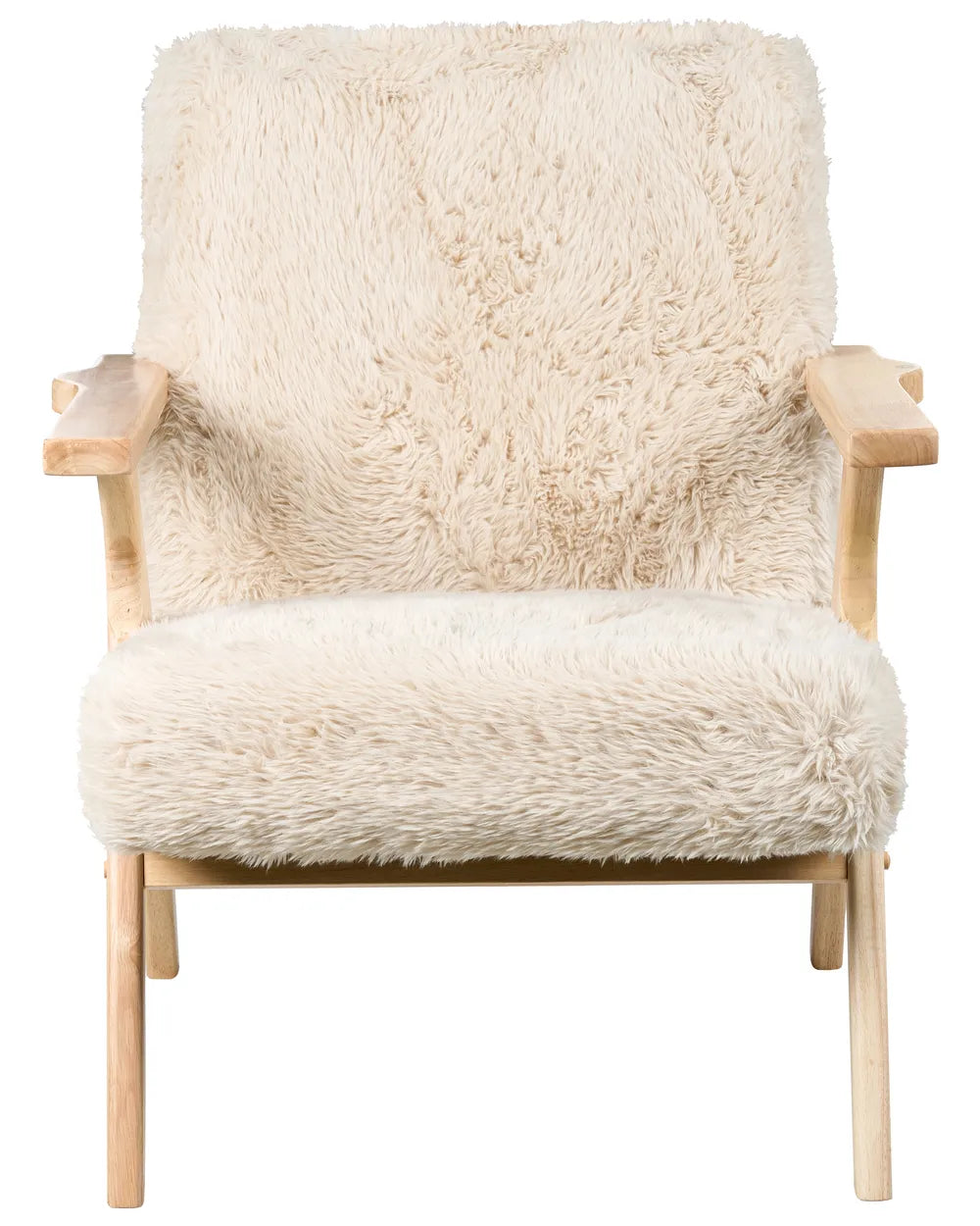 Armchair Faux Fur Light Beige Jaqueze