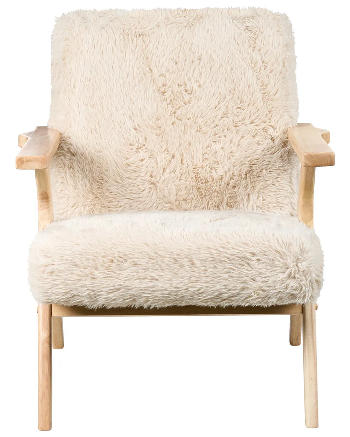 Armchair Faux Fur Light Beige Jaqueze