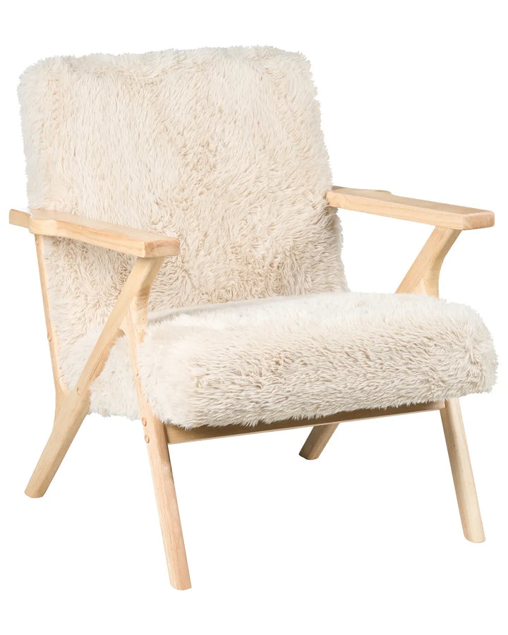 Armchair Faux Fur Light Beige Jaqueze