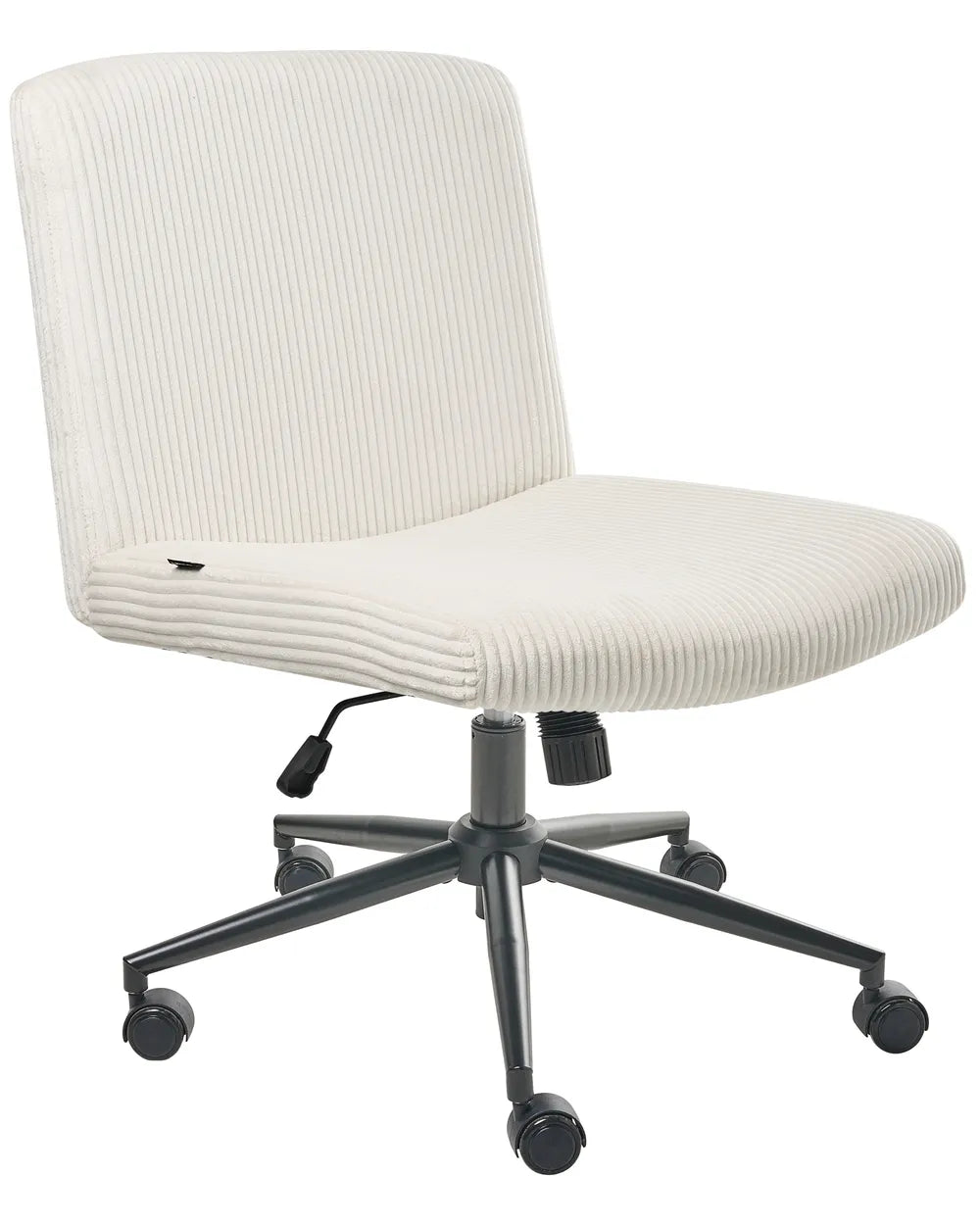 White office chair with ribbed texture on a white background