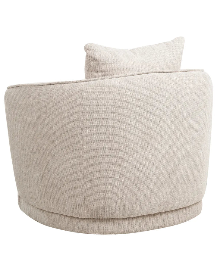 Swivel Armchair Fabric Light Beige Glendora