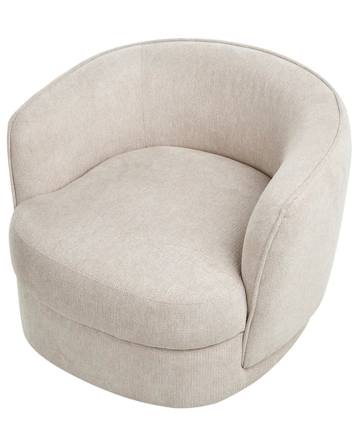 Swivel Armchair Fabric Light Beige Glendora