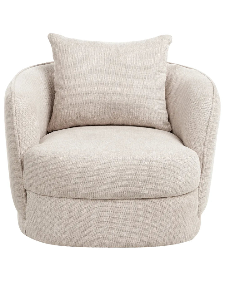 Swivel Armchair Fabric Light Beige Glendora