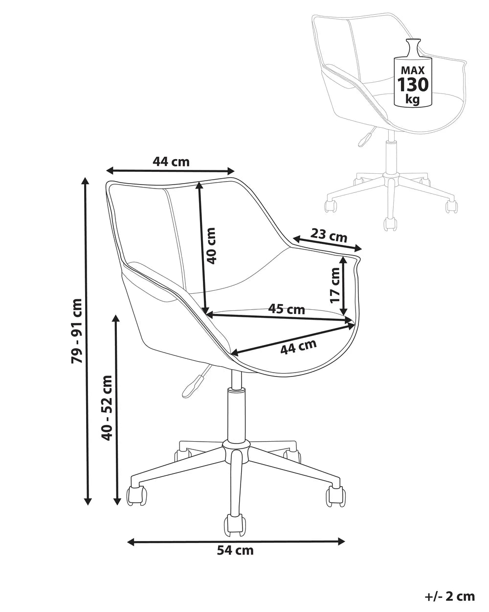 Desk Chair Faux Leather Light Brown Syasia