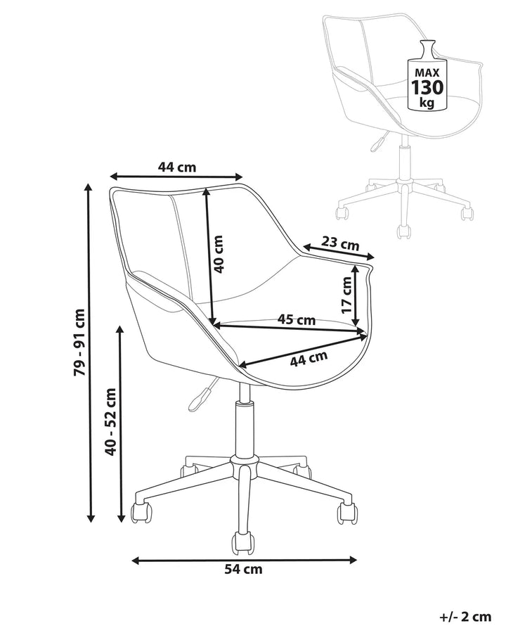 Desk Chair Faux Leather Light Brown Syasia