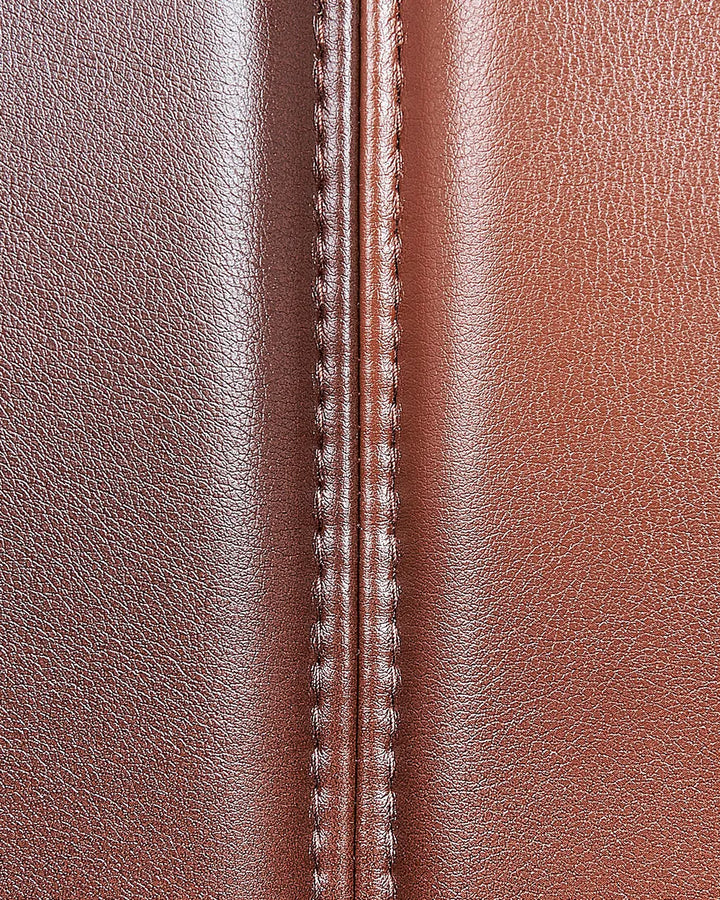 Desk Chair Faux Leather Dark Brown Syasia