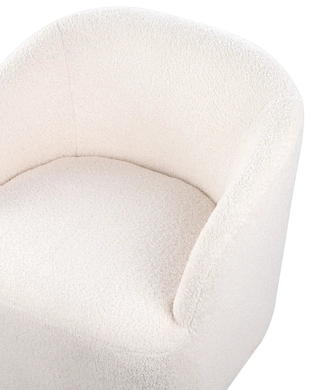 Swivel Armchair Boucle Off-White Hana