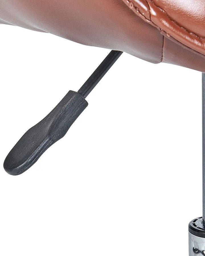 Desk Chair Faux Leather Dark Brown Syasia