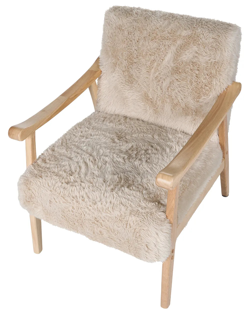 Armchair Faux Fur Light Beige Havva