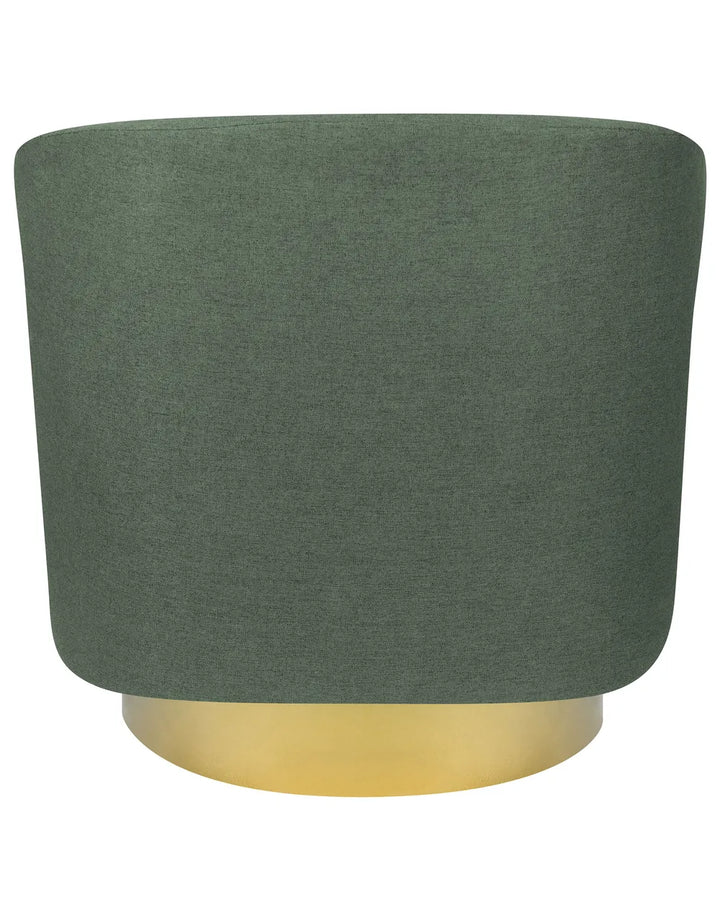 Swivel Armchair Fabric Green Hana