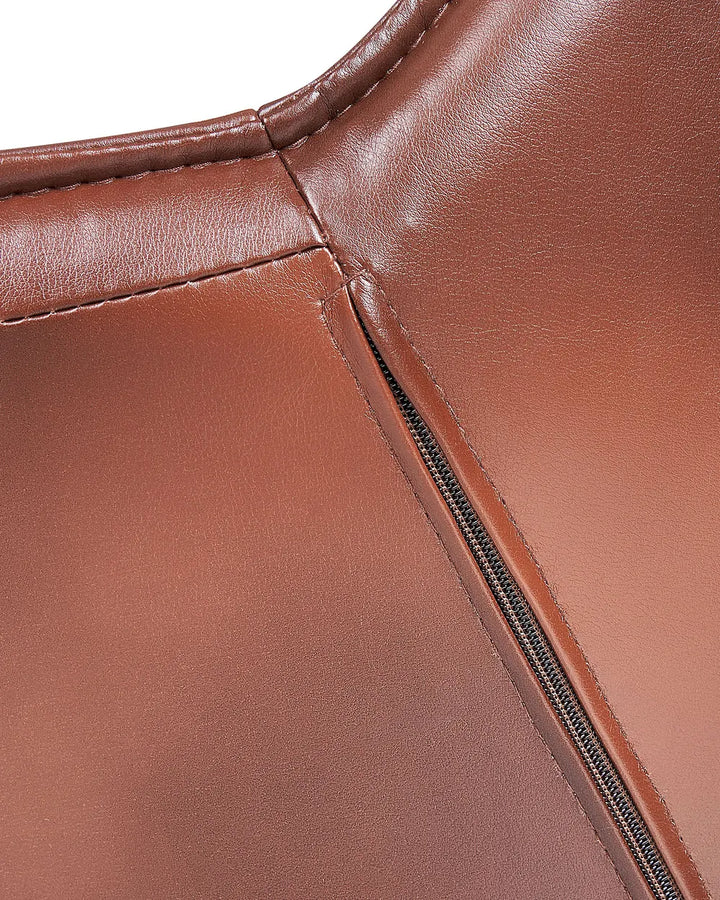 Desk Chair Faux Leather Dark Brown Syasia