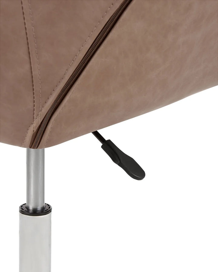 Desk Chair Faux Leather Light Brown Syasia