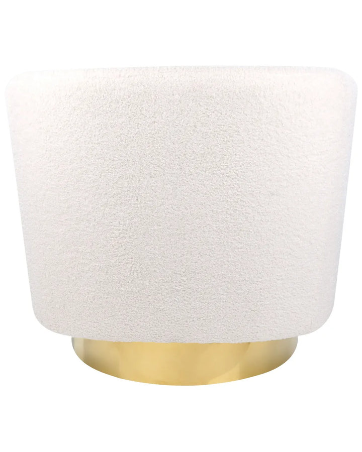Swivel Armchair Boucle Off-White Hana