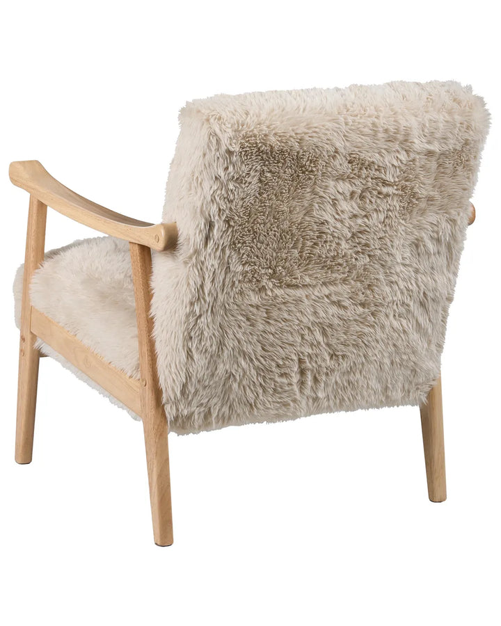 Armchair Faux Fur Light Beige Havva