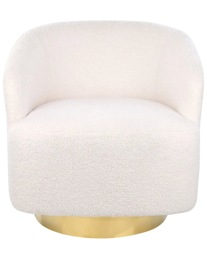 Swivel Armchair Boucle Off-White Hana