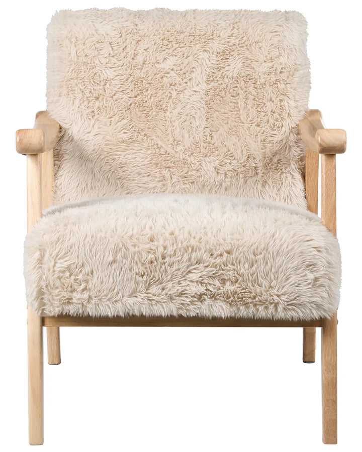Armchair Faux Fur Light Beige Havva