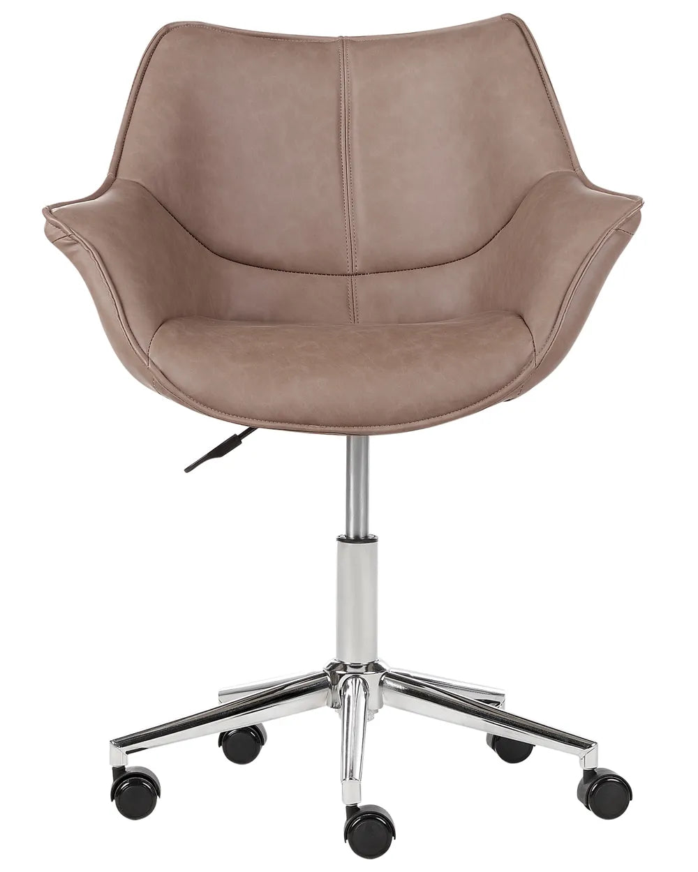 Desk Chair Faux Leather Light Brown Syasia