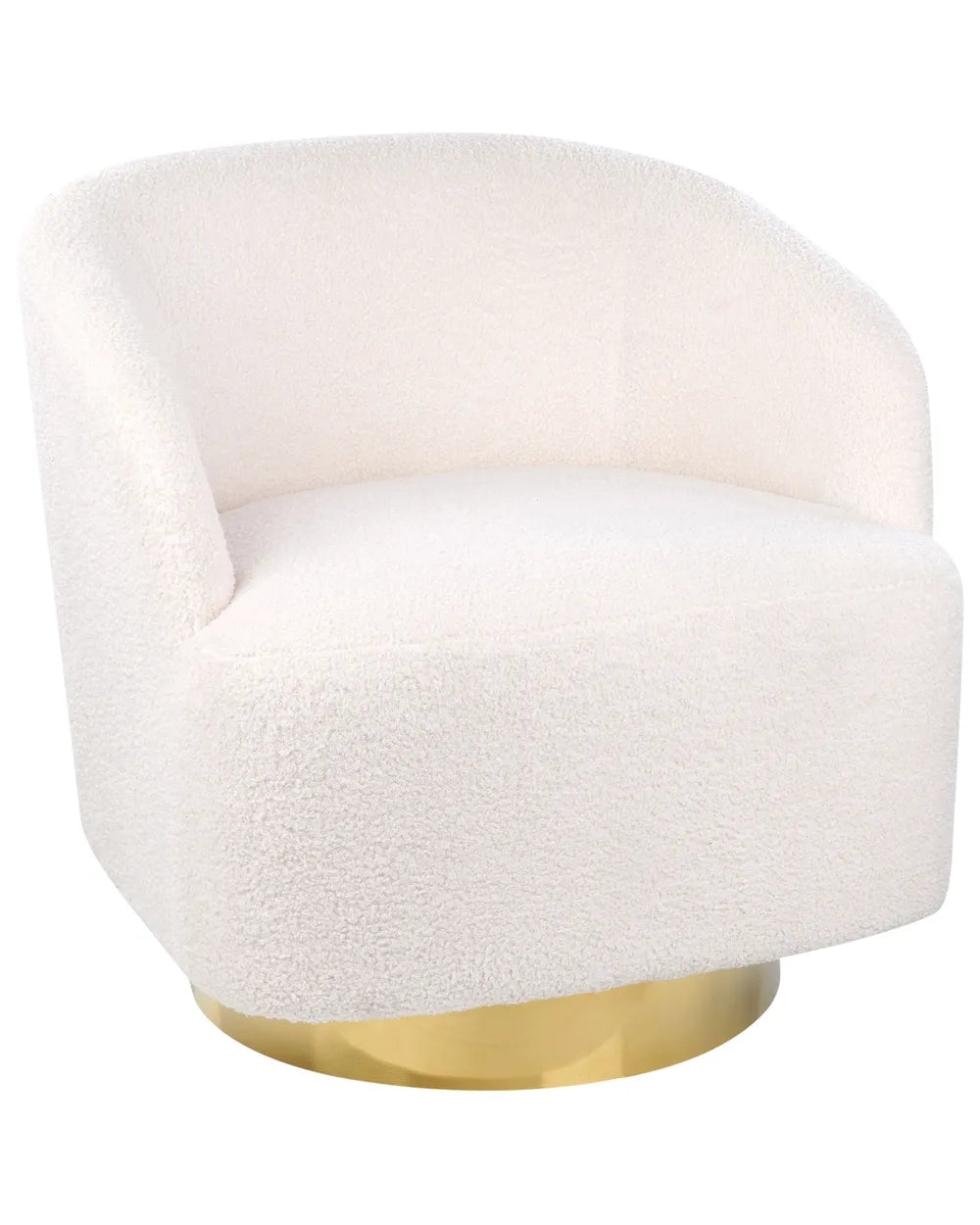 Swivel Armchair Boucle Off-White Hana