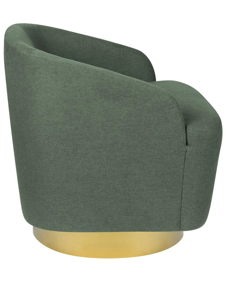 Swivel Armchair Fabric Green Hana