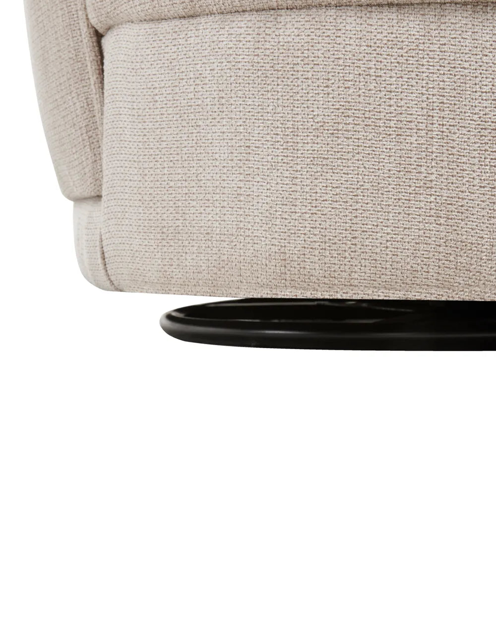 Swivel Armchair Fabric Light Beige Glendora