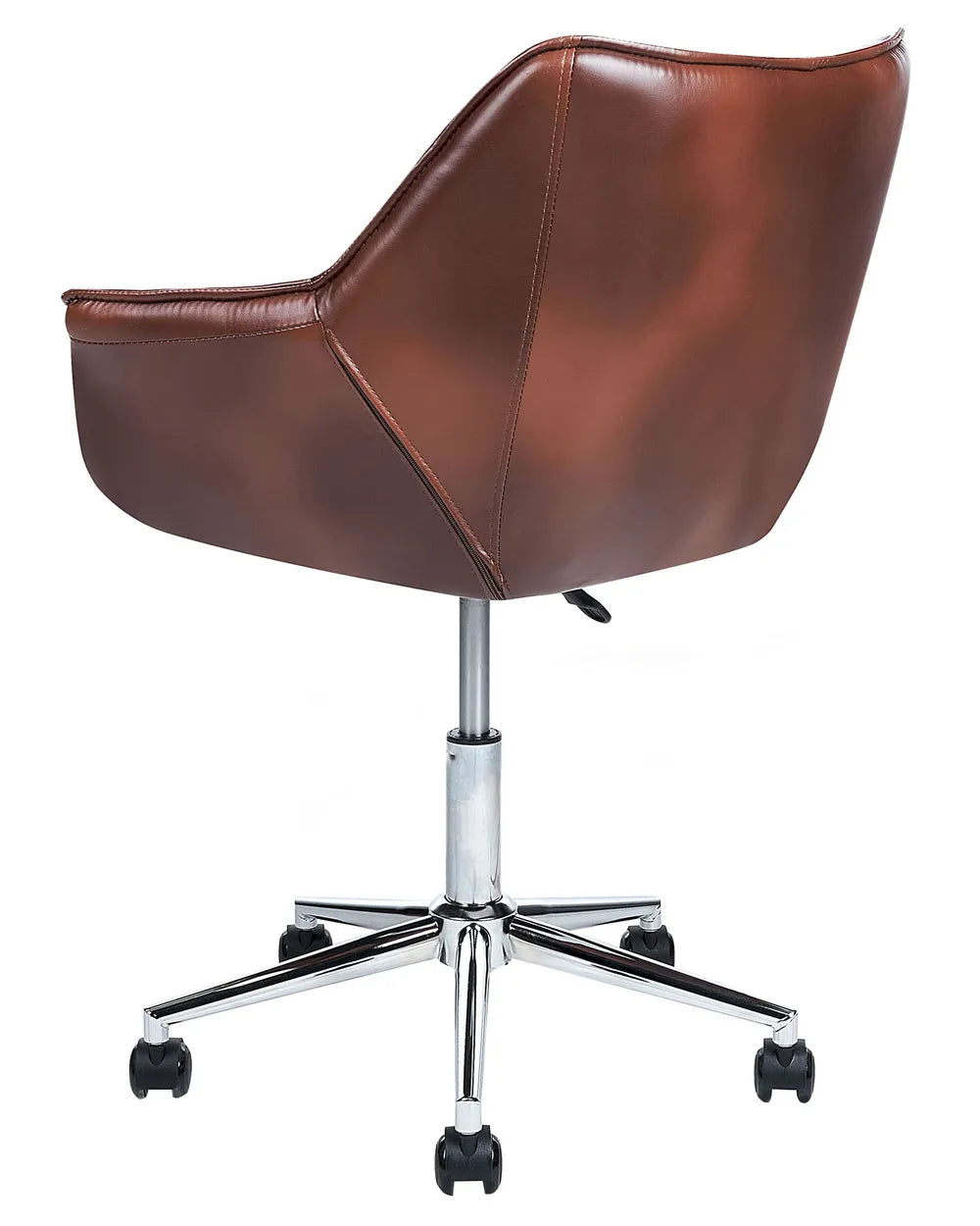 Desk Chair Faux Leather Dark Brown Syasia