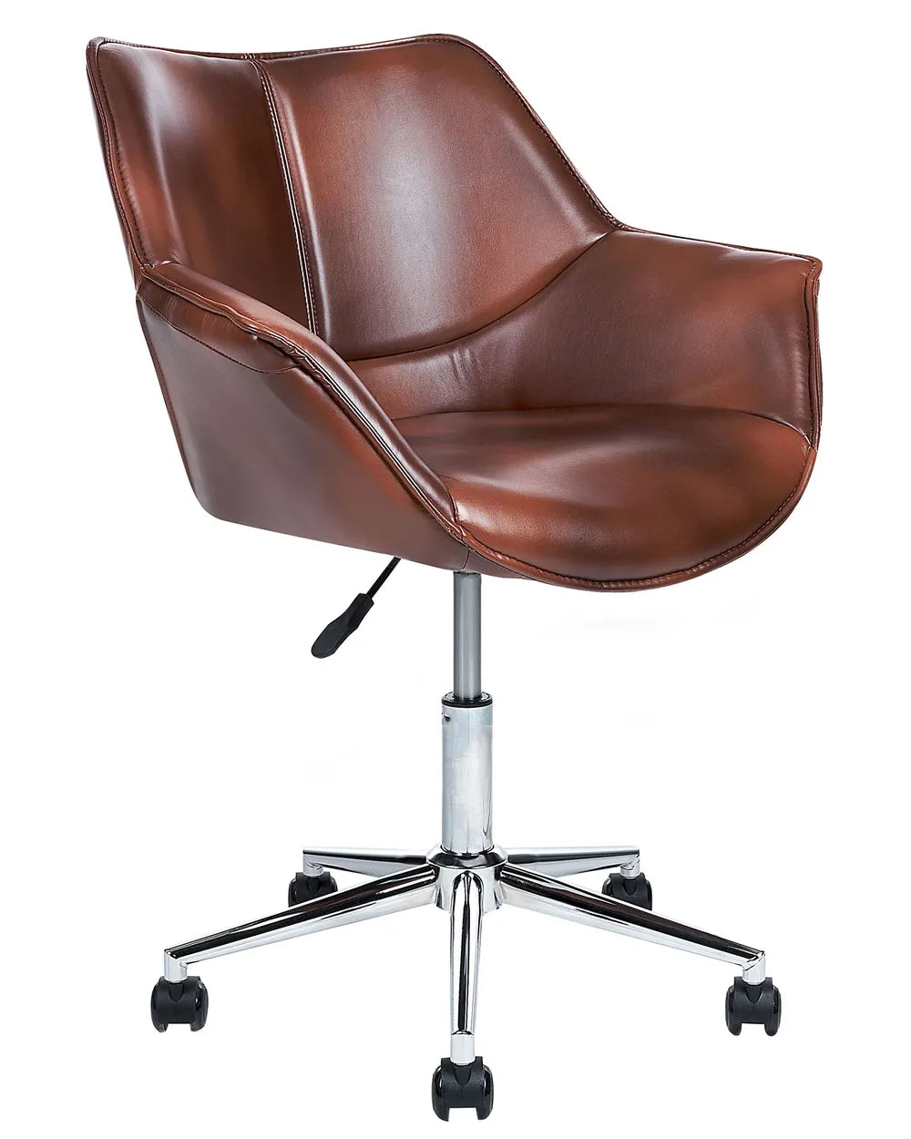 Desk Chair Faux Leather Dark Brown Syasia