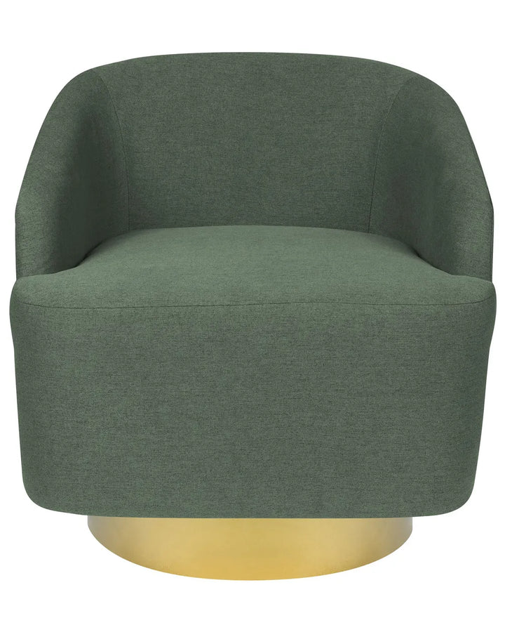 Swivel Armchair Fabric Green Hana