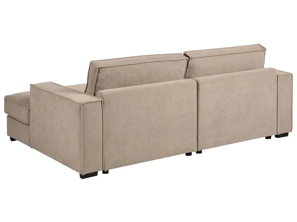 Corner Sofa Fabric Taupe Left Hand Adna