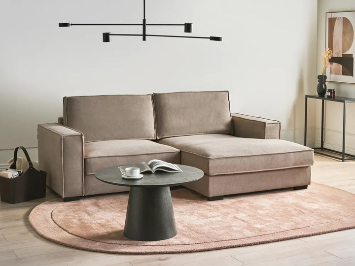 Corner Sofa Fabric Taupe Left Hand Adna