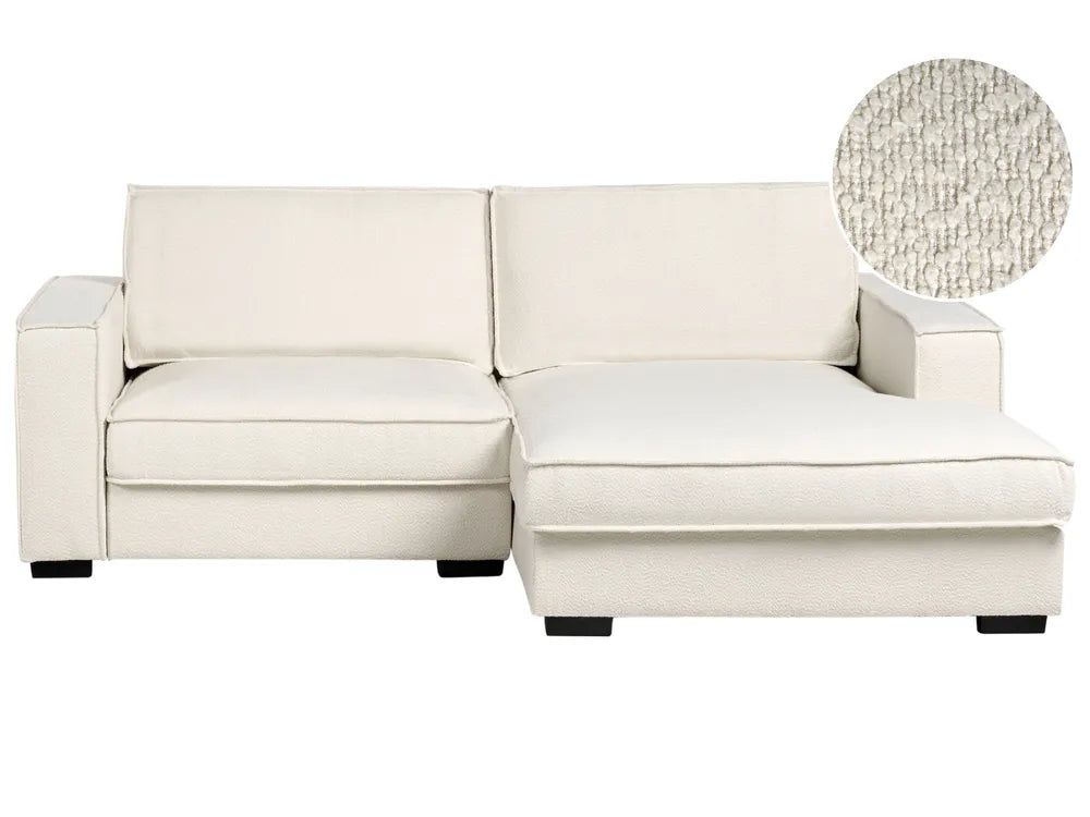 Corner Sofa Boucle Light Beige Left Hand Adna