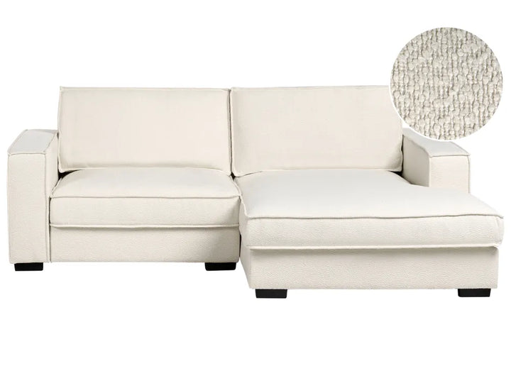 Corner Sofa Boucle Light Beige Left Hand Adna