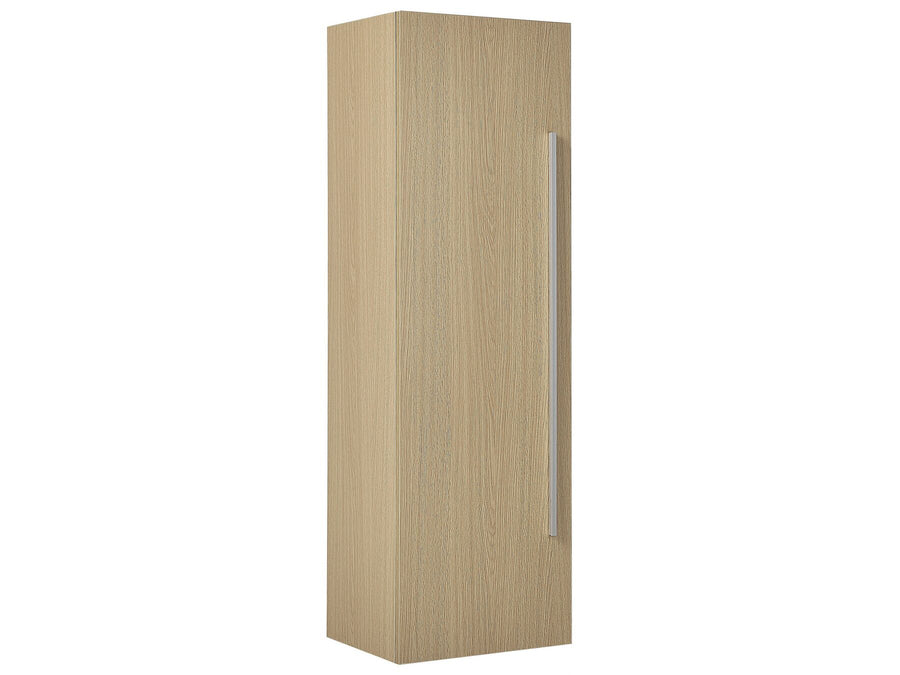 Beige wardrobe with a handle on a white background