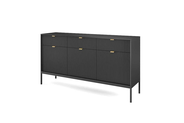 Large Sideboard Cabinet 154cm Black Matt Nova