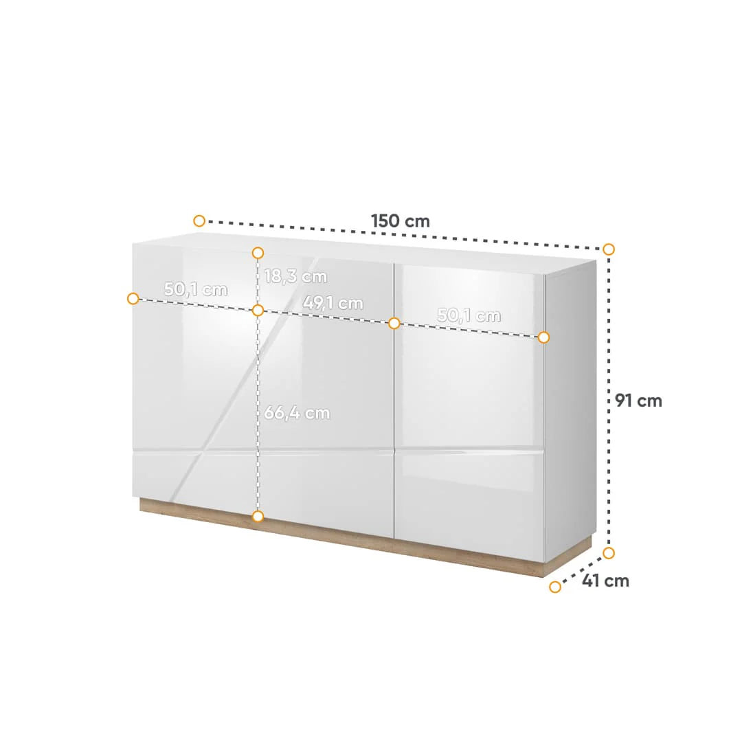 Sideboard Cabinet White Gloss Futura