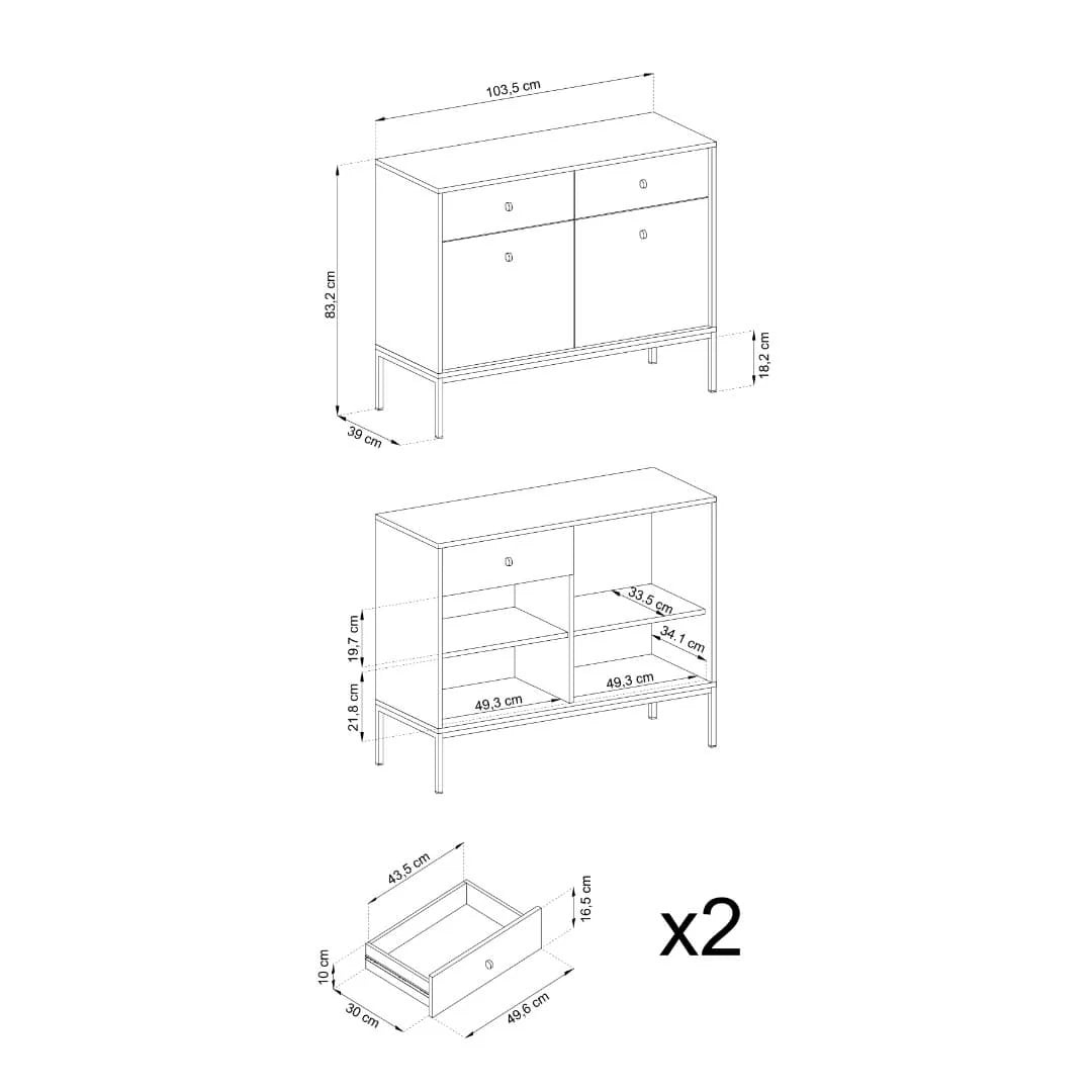 Sideboard Cabinet Beige Mono