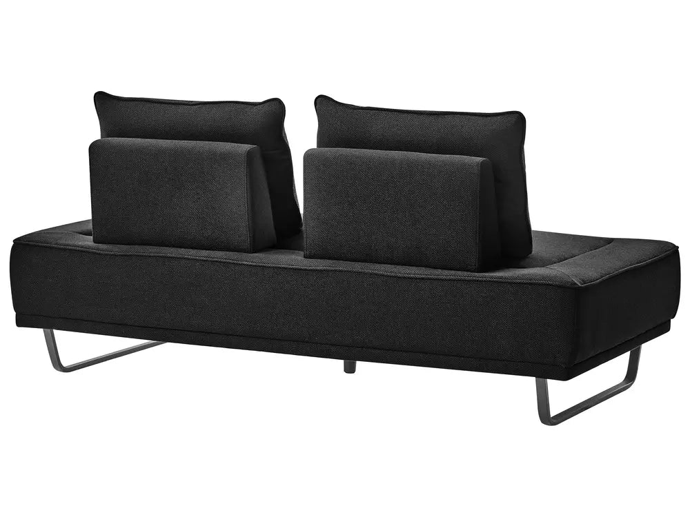 Sofa 3 Seater Fabric Black Ambert