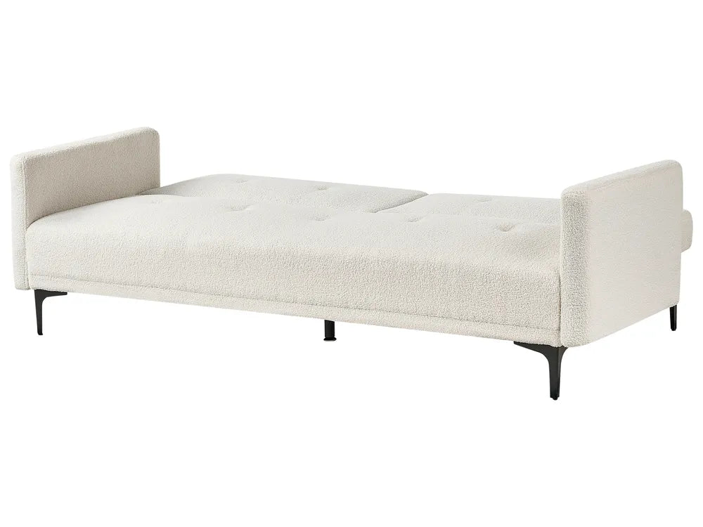 Sofa Bed 3 Seater Boucle Off-White Castera