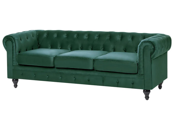 Sofa 3 Seater Velvet Emerald Green Besnard